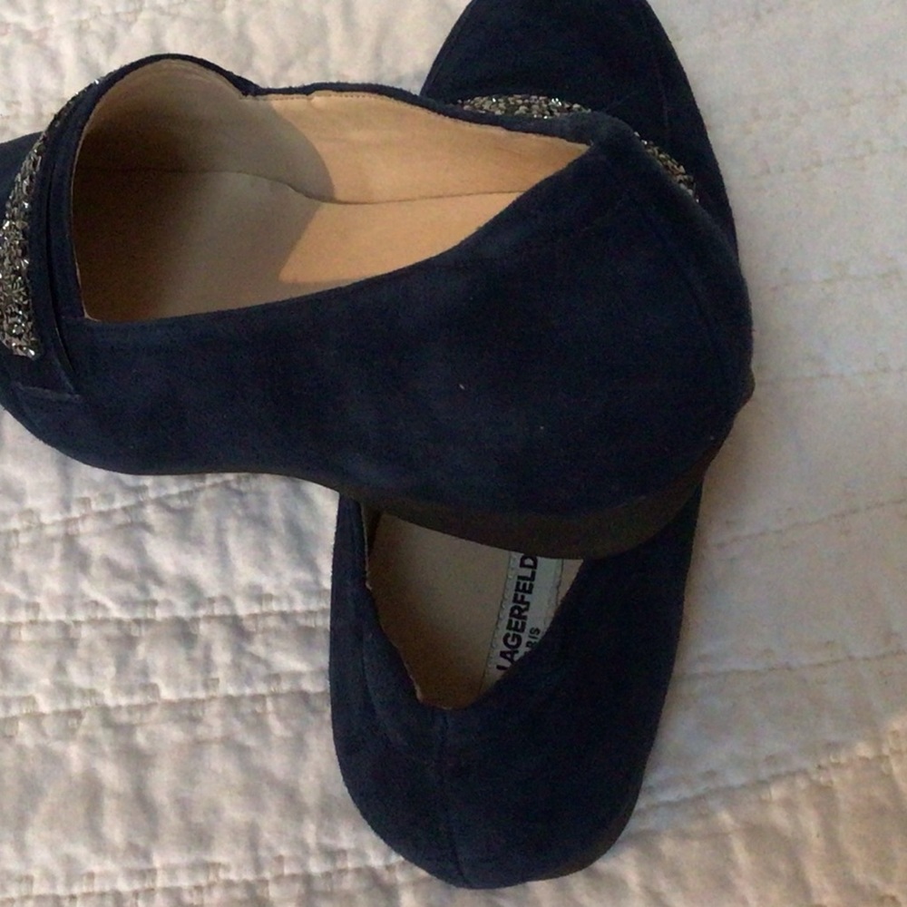 Karl Lagerfeld Shoes Quincey Navy Leather Suede Dress Loafers, 7M - Picture 6 of 8